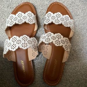 Francesca’s white sandals. Size 8. New.